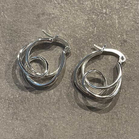 2506PR0786 / Twist double line hoop pierce（Silver）