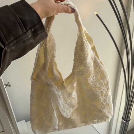 2604BG050(S) / Flower Lace Tote Bag (Ivory)