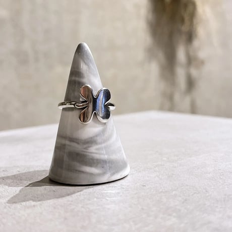 Metal round flower ring（Silver） / 2210-RG0234