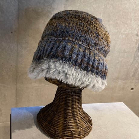 2601HW058(S) / Gradation Stripe Knit Bucket Hat（Khaki）
