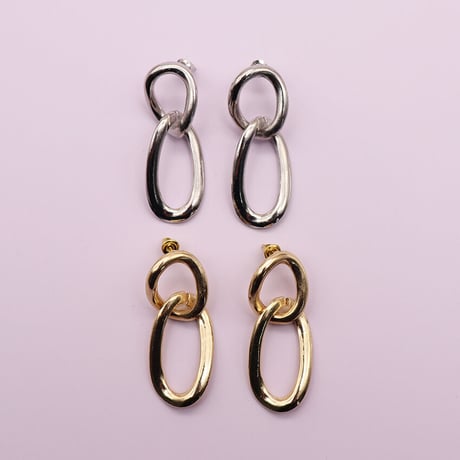 Double oval  hoop Pierce （GOLD）   /   2104-PR0118