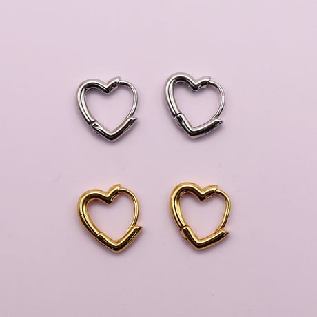 Heart mini hoop Pierce （SILVER）   /   2104-PR0119