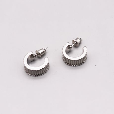 Metal Hoop lines Design Pierce（Silver） / 2109_PR0246