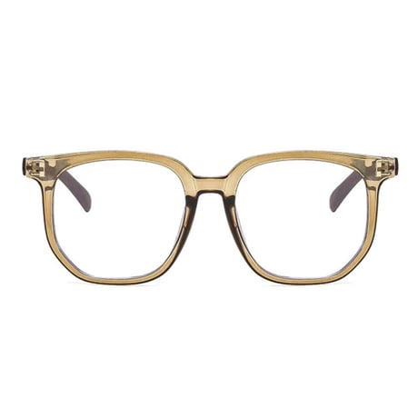 【 Select 】 Metal Artificial Wood Vintage Sunglasses （Olive/Clear )