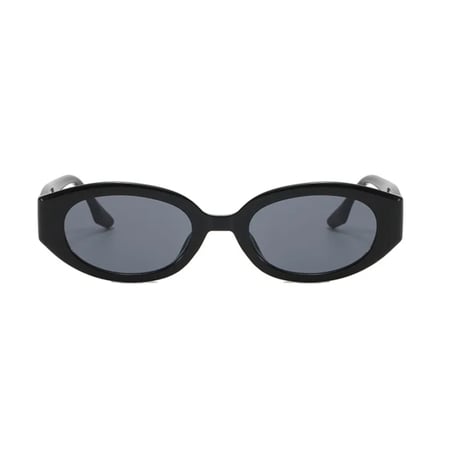 【 Select 】Vintage Retro Oval Design Sunglasses (Black/Grey)