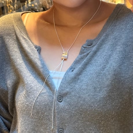 2508NC0357 /  Long square  design Necklace（silver）