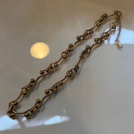2603NC0381 / Ball curve chain Necklace（Gold）