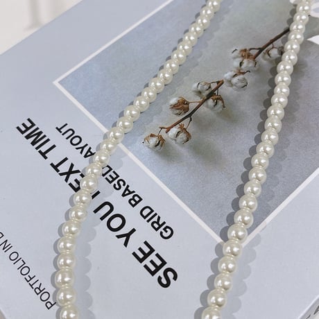 Simple pearl necklace（ Pearl/5mm）/  2203_NC0135