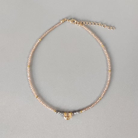 Small crystal beads Choker Necklace（#01）  /  2106-NC058