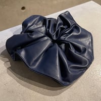 2508HA0073 /  Volume Eco leather Hair rubber（Navy)