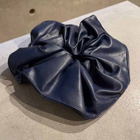 2508HA0073 /  Volume Eco leather Hair rubber（Navy)