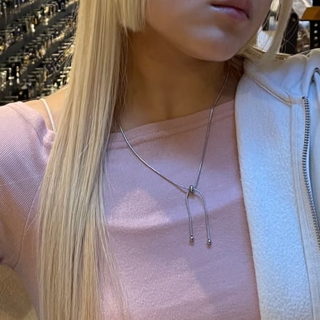 2601NC0377 / Slide choker chain Necklace（Silver）