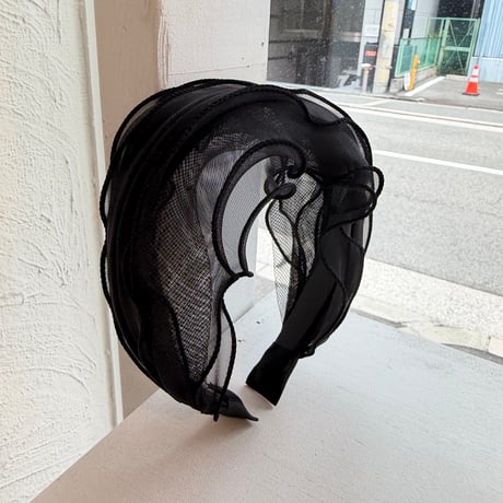 2606HA0093(S)/ Tulle Headband（Black）