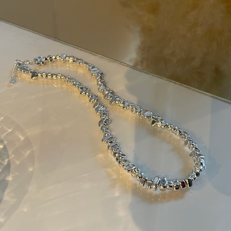 2311NC0209 / Metal beads chain Necklace（Silver）