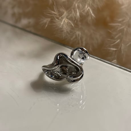 2403RG0417 / Twist metal irregular ring（Silver）