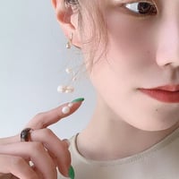 string freshwater pearl Earrings（Pearl） /  2111_ER075
