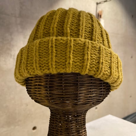 SEL251110BN(S) / Handmade Knit Beanie Hat（Mustard）