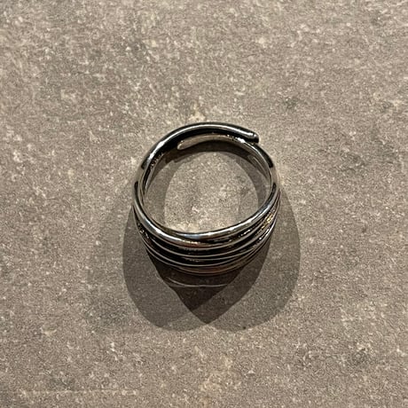 2406RG0475 / Layer line cross ring（Silver)