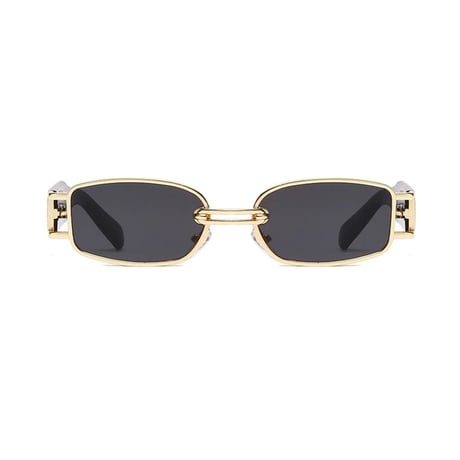 【 Select 】IM22SG034 / Metal Combination Rectangle Sunglasses (Gold/Smoke)