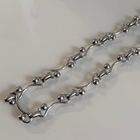 2603NC0381 / Ball curve chain Necklace（Silver）