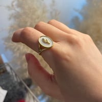 2602RG0734 / Oval Flower Shell Ring（Gold）