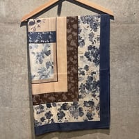 2510GS045(S) / Large frill Scarf（White/Blue）
