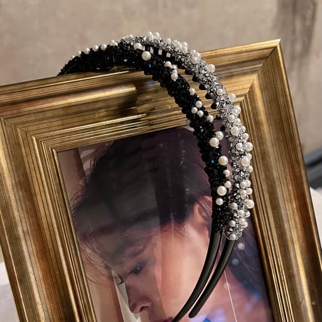 2409HA0081 /  Pearl stone headband（Silver）