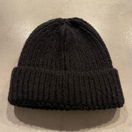 SEL251110BN(S) / Handmade Knit Beanie Hat（Black）