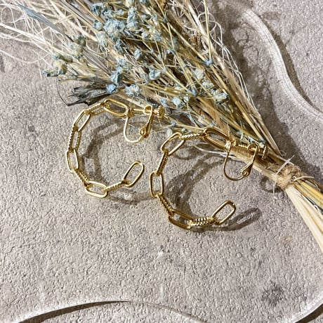 Metal Splice chain Earring（Gold）/ 2205_ER0114