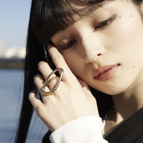 【Nothing And Others/ナッシングアンドアザーズ】Nuance line triangle Ring（Gold） / C42210044