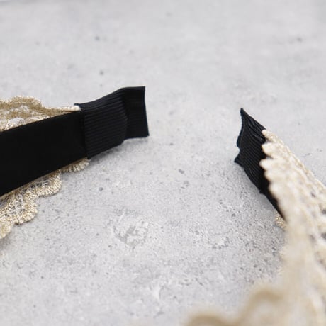 Lace embroidery headband（NATURAL）/ HA-026