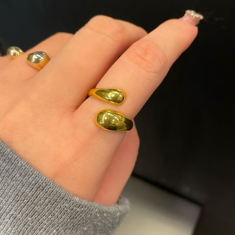 2402RG0392 / Cross drop ring （S / Gold）
