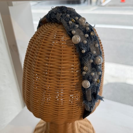 2606HA0093(S)/ Denim Pearl Headband（Blue）