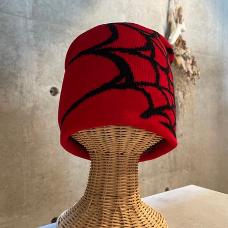2609HW077(S)  / Spiderweb Knit beanie Cap（Red）