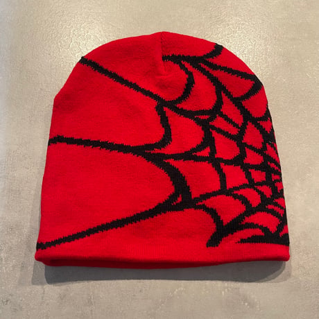 2609HW077(S)  / Spiderweb Knit beanie Cap（Red）