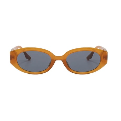 【 Select 】Vintage Retro Oval Design Sunglasses (Jerry Ocher/Grey)