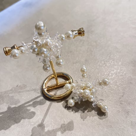 Irregular pearl flower clear pierce（Clear）/ 2210_PR0512