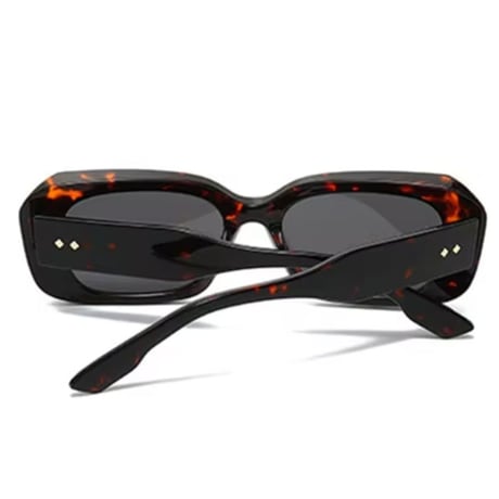 【 Select 】Vintage Retro Square Style Sunglasses (Black leopard/Grey)