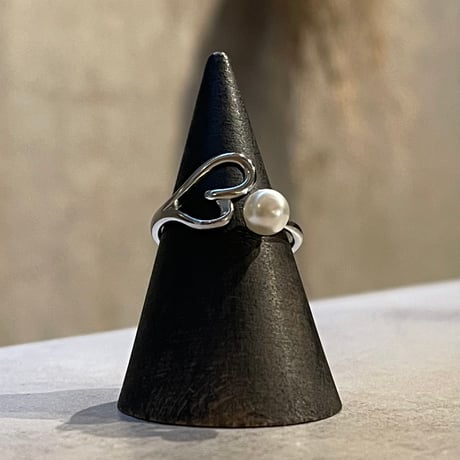 2502RG0578 / Mini pearl heart motif ring（Silver）
