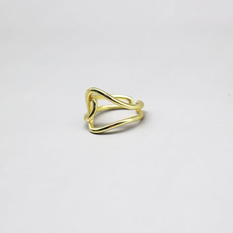 Overlap Double Line Open Ring（Gold） /  2111-RG144