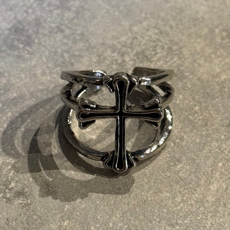 2508RG0674 /Vintage Cross Metal ring（Silver）