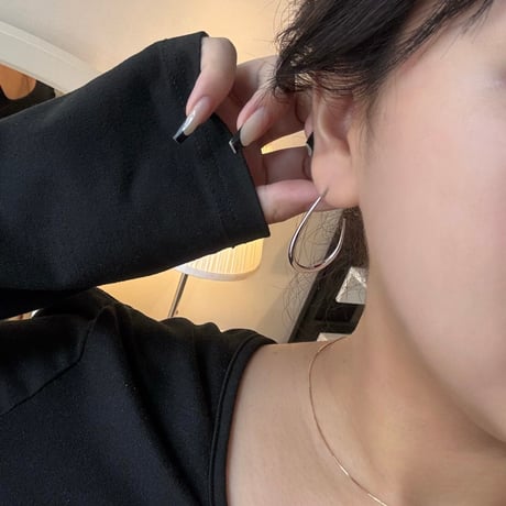 2510PR0805 / Drop thin hoop Pierce（Silver）