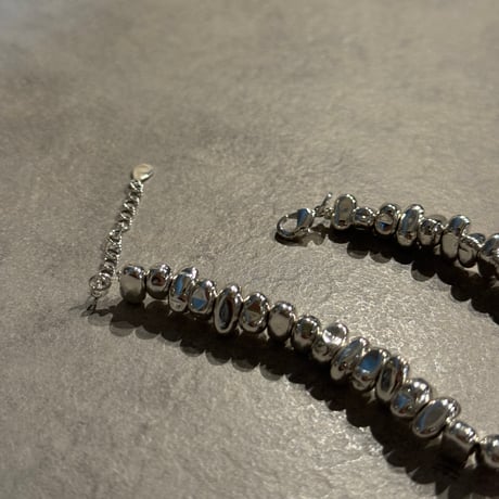 2505BR0086 / Metal beads chain  bracelet（silver）