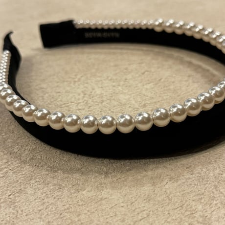 2409HA0079 / Doublu line Pearl headband（Black）