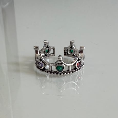 2606RG0810 / Crown Heart color stone ring（Silver）