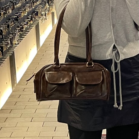 2601BG047(S) / Two-Pocket Shoulder Bag (Brown)