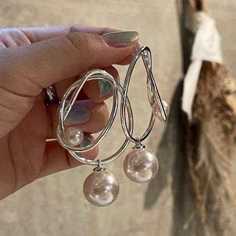 2507PR0793 / Double ring pearl pierce（Silver）
