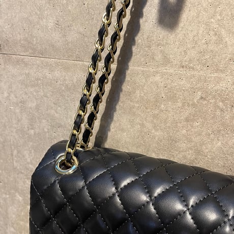 2502BG023(S) / 2Way Chain Quilting Shoulder Bag（Black）