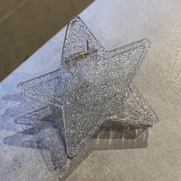 2508HA0071 / Star motif Glitter Hair Clip（Clear)