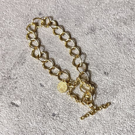 Mini coin square mantel Bracelet（Gold）/ 2208_BR0144